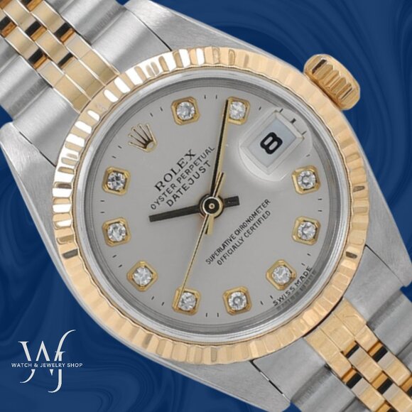 Rolex Ladies Datejust 26mm Two Tone Silver Diamond NS Dial Fluted Jubilee 69173 - Picture 1 of 10
